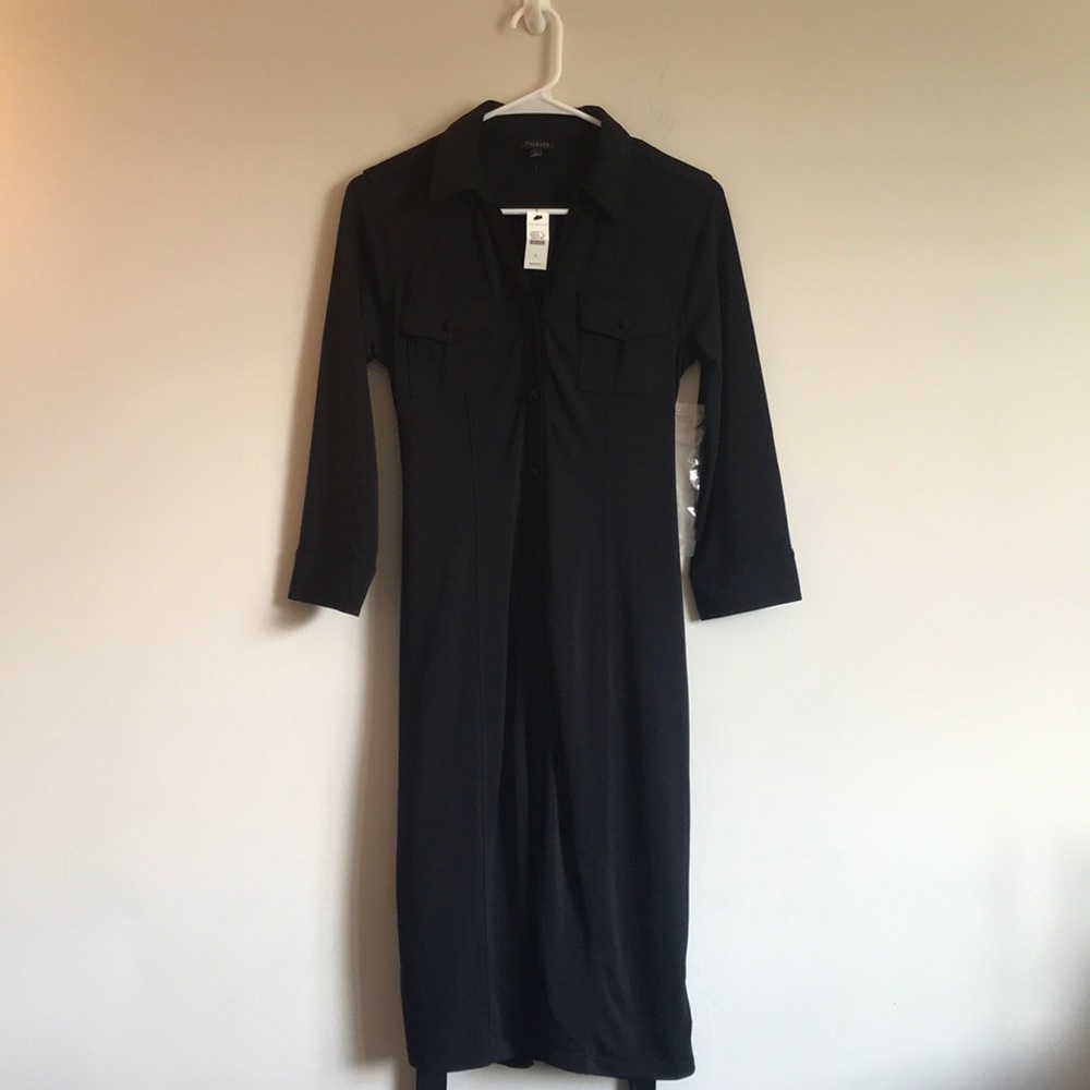 Talbots women’s black button down Dress NWT Small